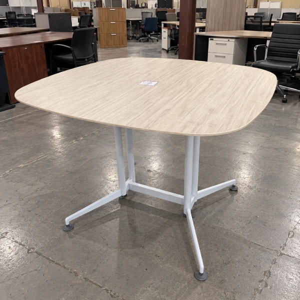 Used Oval Meeting Table with Metal Base-product