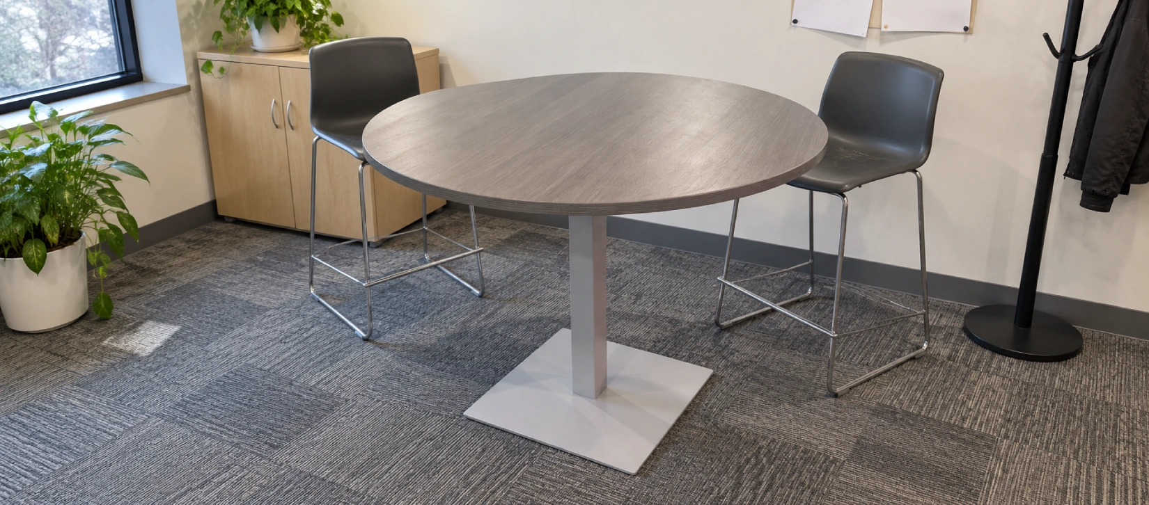 Used Round Conference Table, Pedestal Base-hero